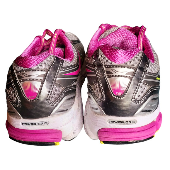 Saucony Progrid Omni 12 Womens Running Shoe Sneaker Gray Pink Purple Neon Sz 7.5 - Picture 8 of 10